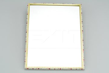 Zrcátko na pověšení na zeď (24.5x19.5cm) - Bílý rámeček s hvězdama