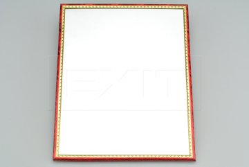 Zrcátko na pověšení na zeď (24.5x19.5cm) - Třpytivý červený rámeček