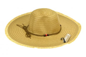 Plážový klobouk 42cm, 275329 - Karamelový