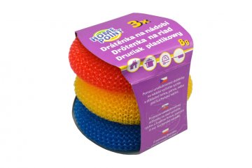 Plastová drátěnka na nádobí HOME POINT 8g - Set 3ks mix barev (8cm) Plastová drátěnka na nádobí HOME POINT 8g - Set 3ks mix barev (8cm)