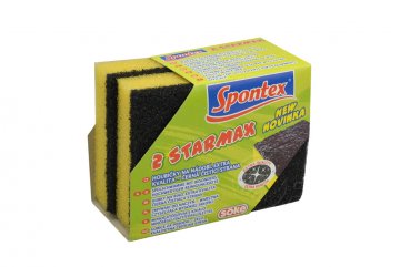 Houbičky na nádobí SPONTEX s extra kvalitní čistící černou stranou - Set 2ks (10x7,5x2,5cm) Houbičky na nádobí SPONTEX s extra kvalitní čistící černou stranou - Set 2ks (10x7,5x2,5cm)