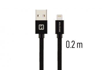 Datový kabel Swissten Textile USB / Lightning 0,2…