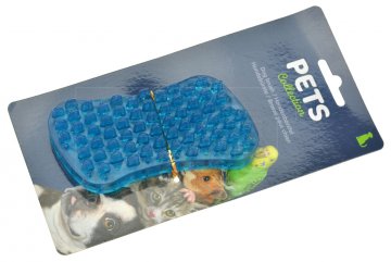 Gumový masírovací kartáč pro psy - Modrý (11,5cm)