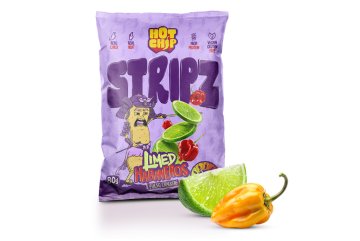 HOT-CHIP Stripz Limed Habaneros 80 g - luštěninové stripsy s habanero a limetkou