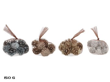 Barevné přírodní šišky pro tvoření - vánoční dekorace, mix barev, 6 cm