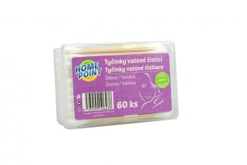 Vatové tyčinky na čištění uší HOME POINT - 60ks Vatové tyčinky na čištění uší HOME POINT - 60ks