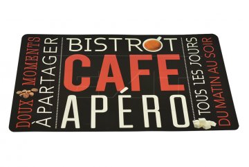 Vinylové prostírání (43.5x28.5cm) - CAFE APÉRO - Černé Vinylové prostírání (43.5x28.5cm) - CAFE APÉRO - Černé