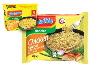 Indomie Instantní nudle s kuřecí příchutí Balení 5 x 70 g