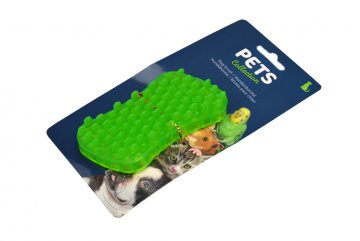Gumový masírovací kartáč pro psy - Zelený (11,5cm) Gumový masírovací kartáč pro psy - Zelený (11,5cm)