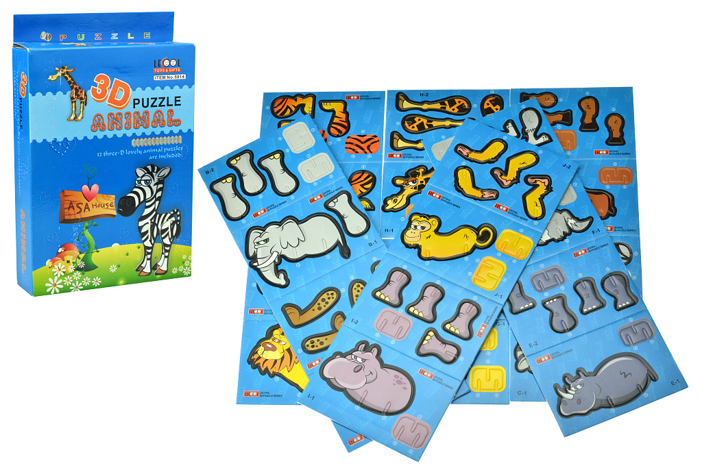 3D puzzle, zvířátka - 12 zvířátek 3D puzzle, zvířátka - 12 zvířátek