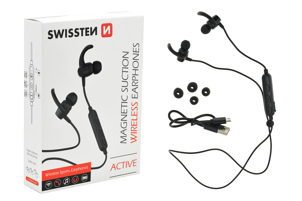 Magnetická bezdrátová sluchátka SWISSTEN Active Magnetická bezdrátová sluchátka SWISSTEN Active