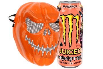 Halloween Monster Energy Juiced Set - Maska Dýně + Monster Monarch 500 ml