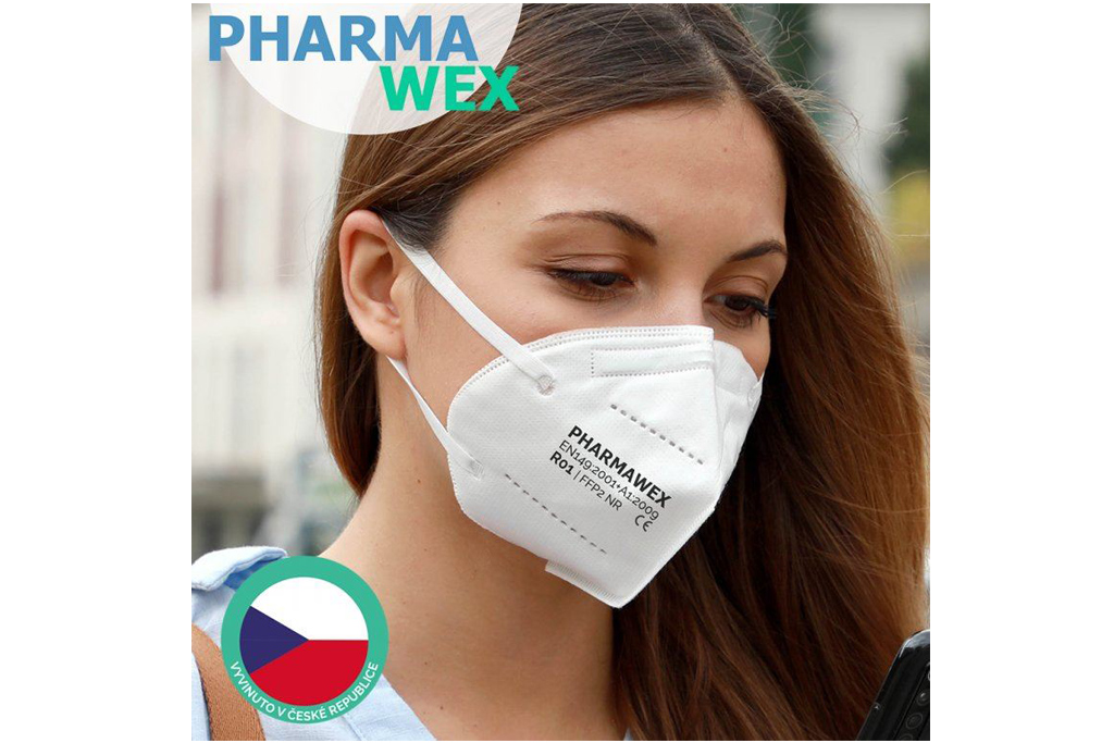 Pharmawex respirátor R01 FFP2 CE TUV Pharmawex respirátor R01 FFP2 CE TUV