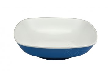 Dvoubarevná plastová miska na potraviny IRAK 700ml - Modrá (17,5x17,5x4,5cm)