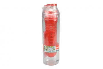 Plastová láhev s filtrem na kousky ovoce BANQUET 500ml - Červená (23x6cm) Plastová láhev s filtrem na kousky ovoce BANQUET 500ml - Červená (23x6cm)