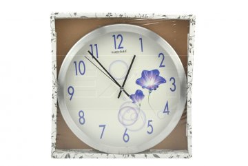 Nástěnné hodiny TIMEGOLD (28cm) - Fialové květy Nástěnné hodiny TIMEGOLD (28cm) - Fialové květy