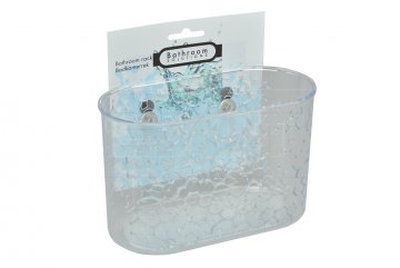 Plastová koupelnová polička s přísavkami BATHROOM (19x12x9cm) - Čirá Plastová koupelnová polička s přísavkami BATHROOM (19x12x9cm) - Čirá