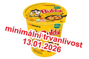 Buldak Cheese CUP - Pohár Samyang Ramen 70g (DMT.13.1.2026)