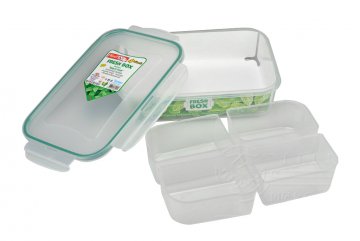 Plastový box se silikonovým těsněním a 4x vyndávacím vnitřkem PLAST ART 1l (6x21,5x15cm) Plastový box se silikonovým těsněním a 4x vyndávacím vnitřkem PLAST ART 1l (6x21,5x15cm)