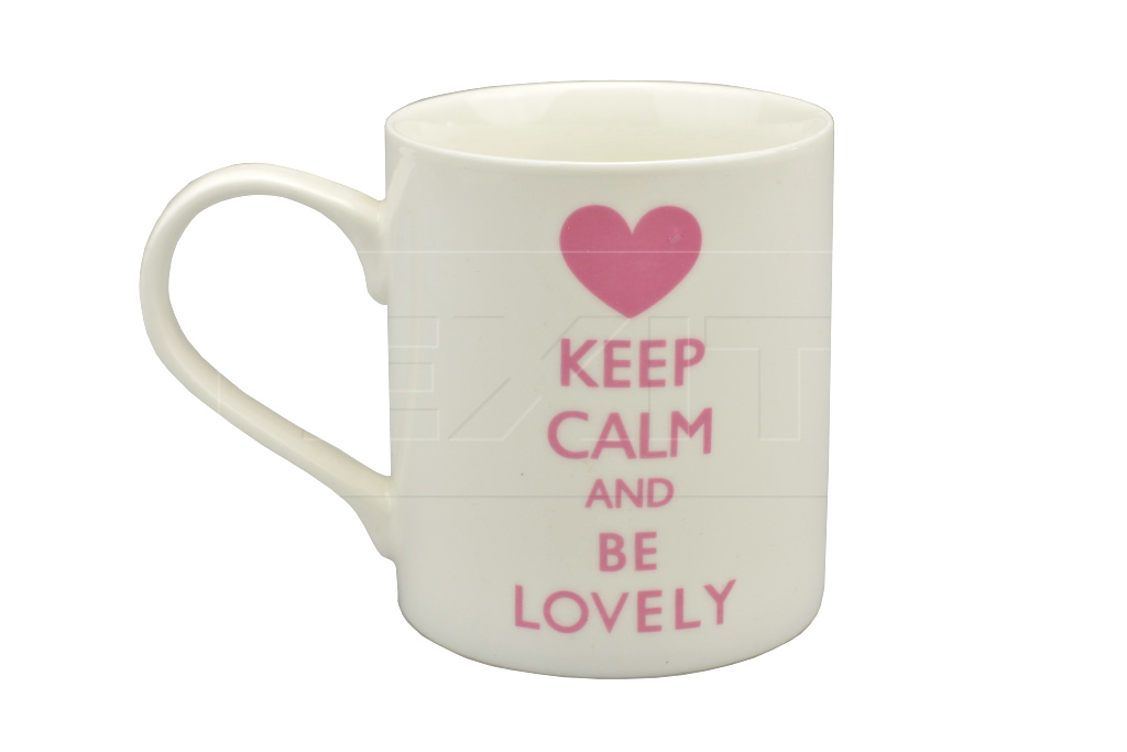 Porcelánový hrníček KEEP CALM AND BE LOVELY (9.5x8cm) - Růžový nápis Porcelánový hrníček KEEP CALM AND BE LOVELY (9.5x8cm) - Růžový nápis
