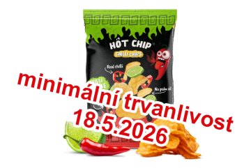 HOT-CHIP Bramborové chipsy Chilli & Lime 80 g (DMT.18.5.2026)