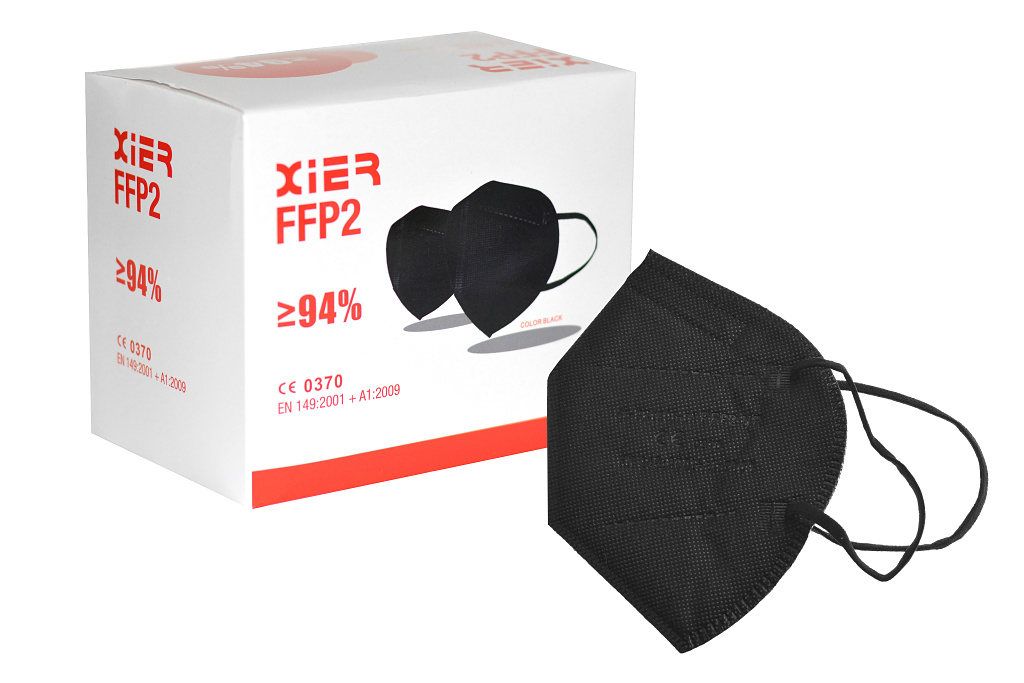 Respirátor FFP2 NR Fujian XIER, černý - Balení 25ks Respirátor FFP2 NR Fujian XIER, černý - Balení 25ks
