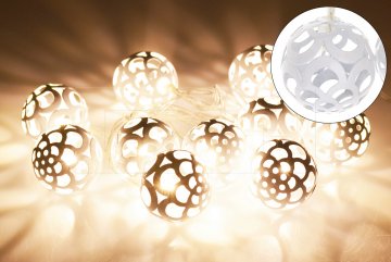 Svítící koule na baterie DECORATIVE 10LED (160x4cm) - Bílé, teplá bílá Svítící koule na baterie DECORATIVE 10LED (160x4cm) - Bílé, teplá bílá